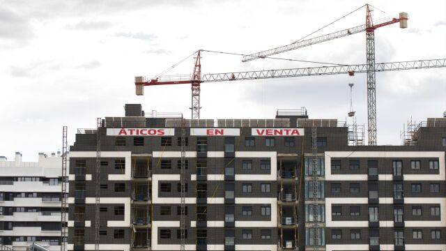 Una promoción inmobiliaria en construcción en Madrid