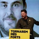 Gabriel Rufián, durante el mítin electoral de ERC en 2019