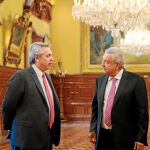 El presidente de México, Andrés Manuel López Obrador, y el mandatario electo de Argentina, Alberto Fernández