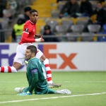 Imagen de Myron Boadu en uno de los goles que anotó ante el Astana en Liga Europa