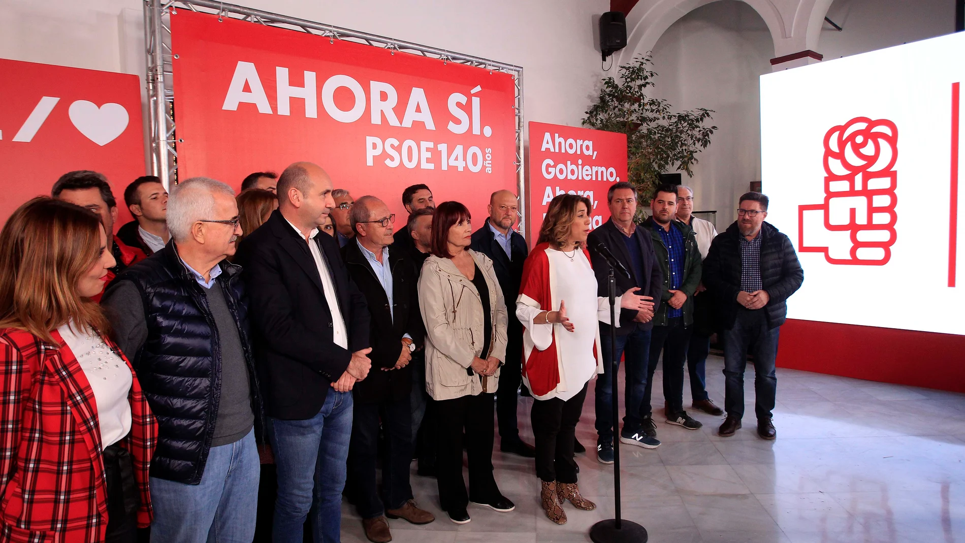Susana Diaz comparece tras los resultados de las Elecciones Generales, que su partido ha ganado.