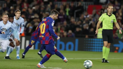 Messi marcó un gol de penalti