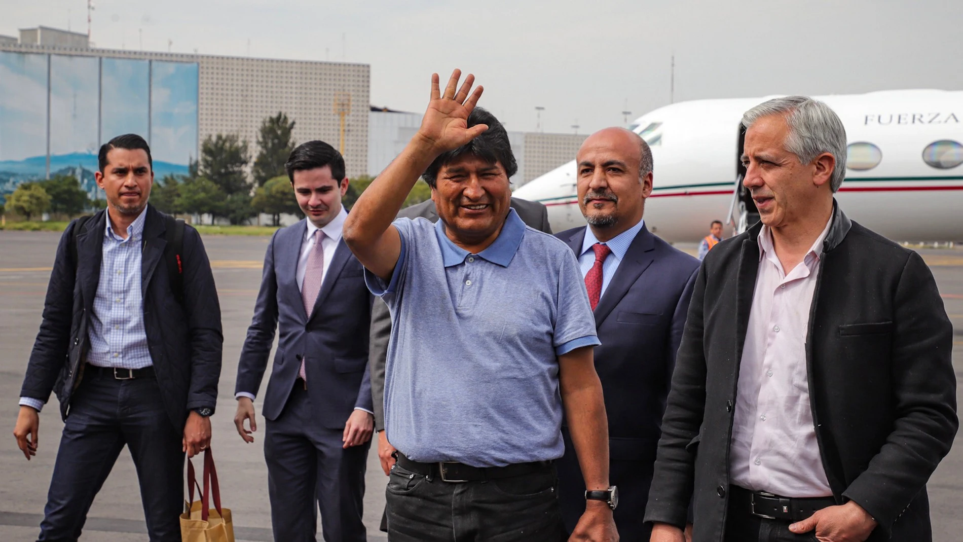 El ex presidente de Bolivia, Evo Morales, a su llegada a México