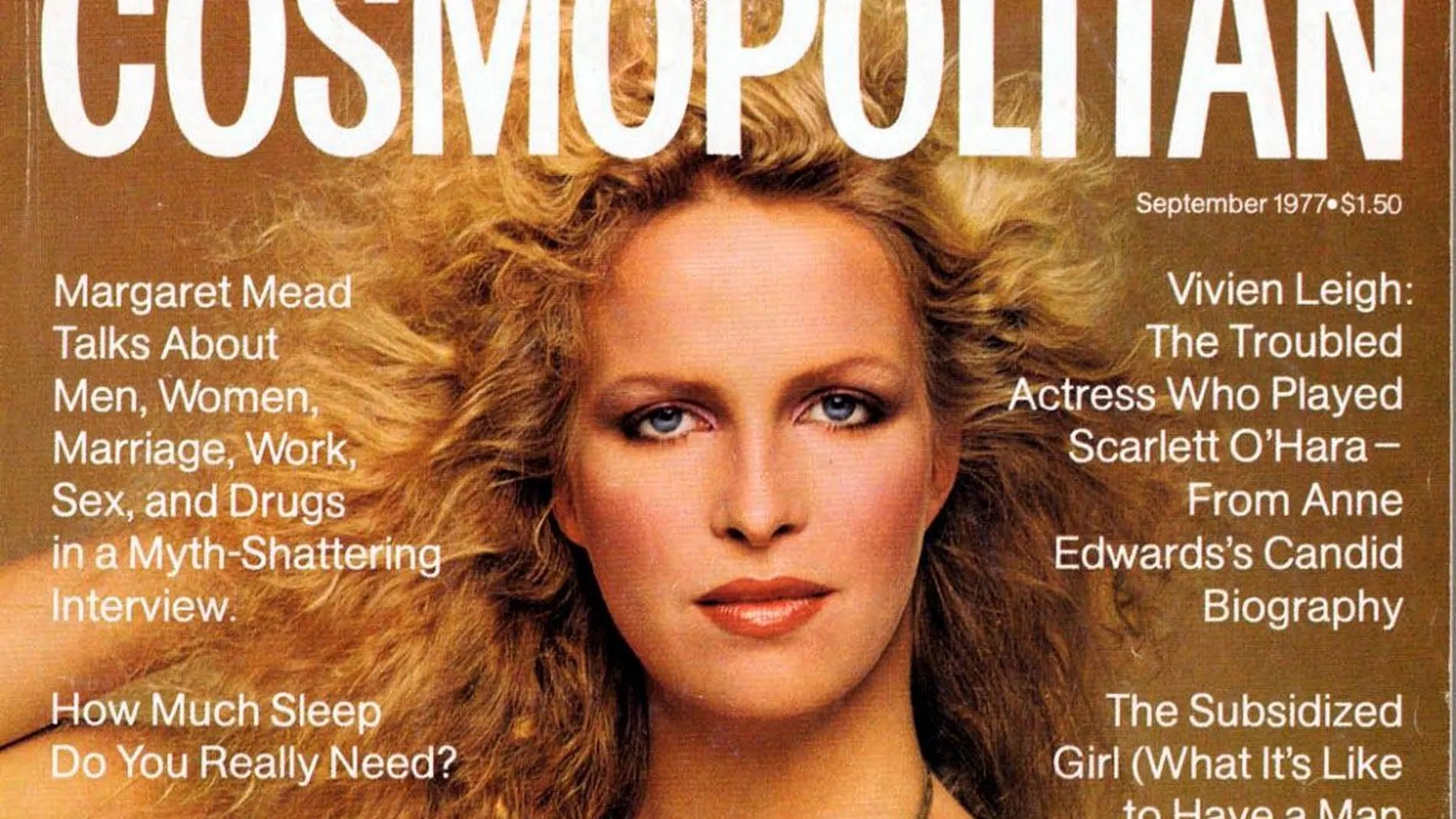 Valentinne Monnier portada de Cosmopolitan de septiembre de 1977