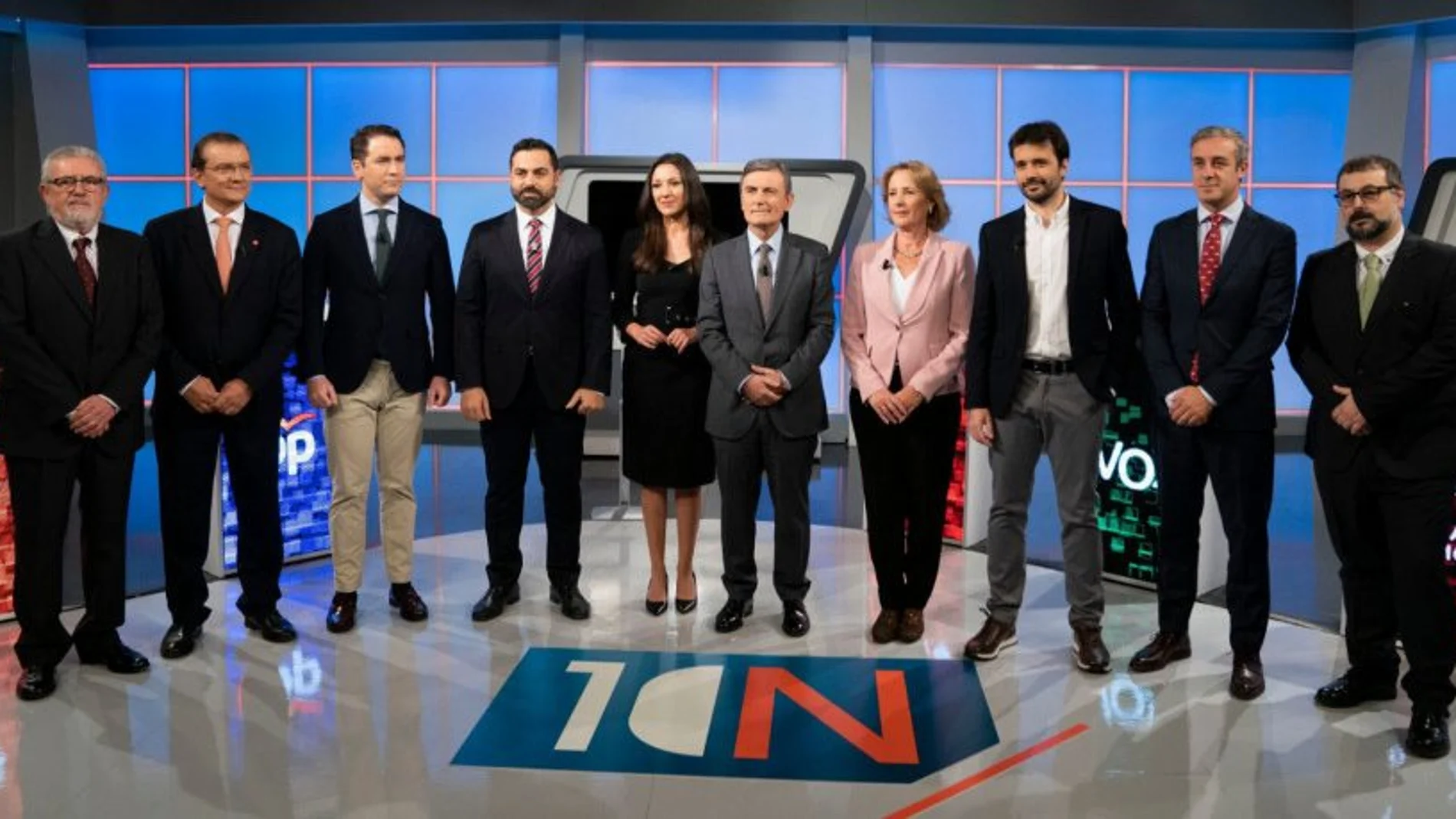 Los principales líderes políticos de la Región, durante el debate en la 7TV Región de Murcia previo a la celebración de las elecciones del domingo