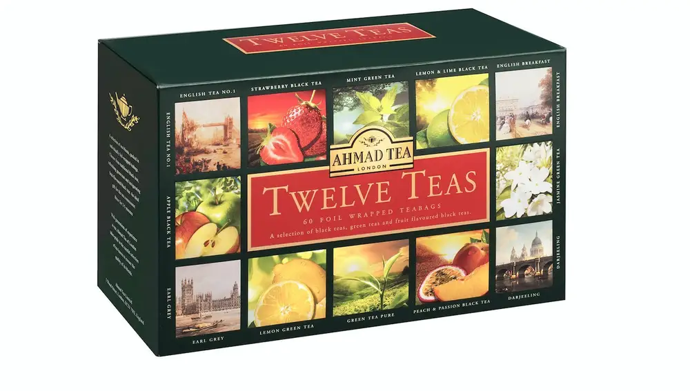 Tienda de té inglés | Set de Tés e Infusiones de Hierbas en Caja de Regalo  | Caja 6 Sabores Surtidos | Set de Regalo Pack de 12 Sobres