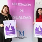 Natacha Rivas, vicepresidenta cuarta de la Diputación; y la diputada de Igualdad, Lourdes Piña, presentan la campaña y programación con motivo del 25N