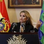 La presidente de Bolivia Jeanine Añez