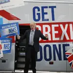 El primer ministro, Boris Johnson, durante un acto de campaña en Middleton, Manchester, Inglaterra