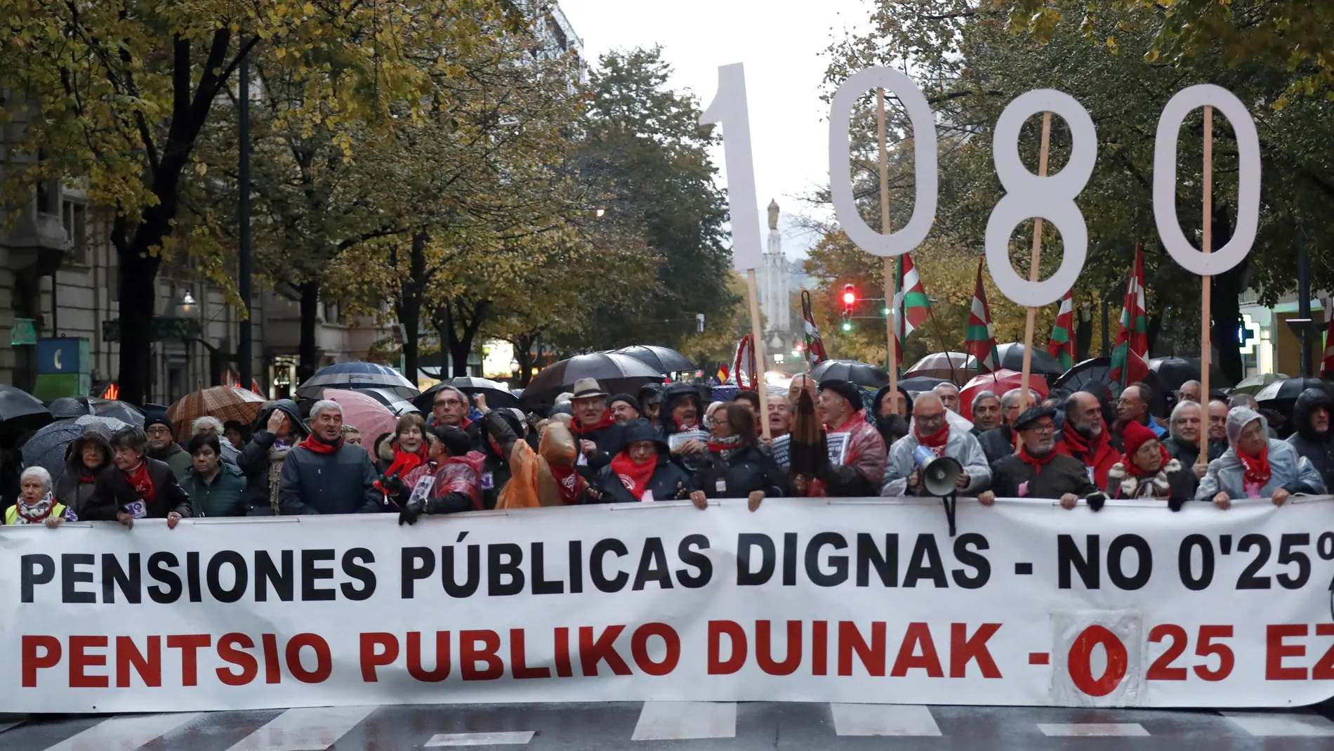 Manifestación del movimiento de pensionistas en Bilbao
