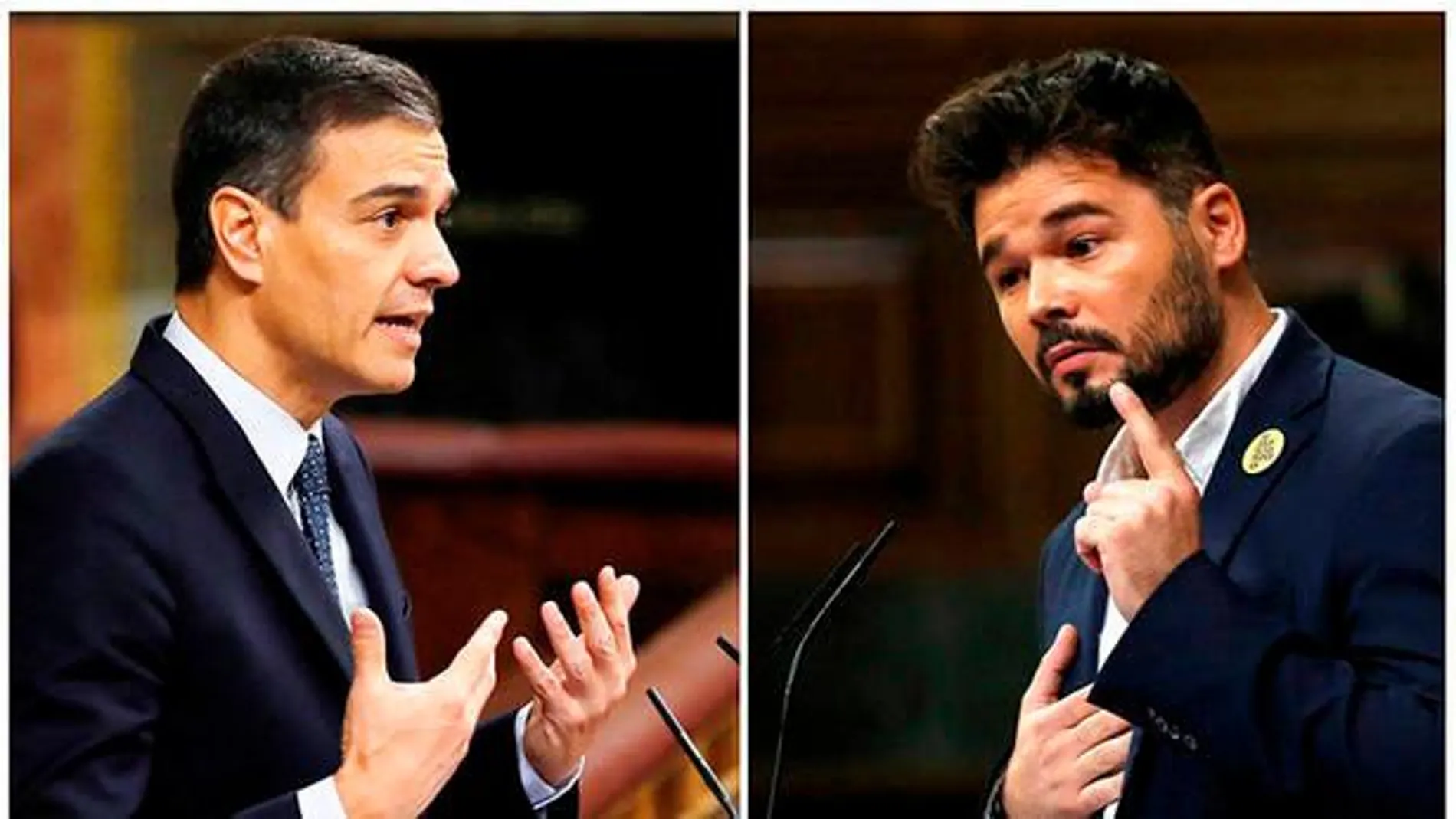 Pedro Sánchez y Gabriel Rufián, en imágenes de archivo en el Congreso de los Diputados / Efe