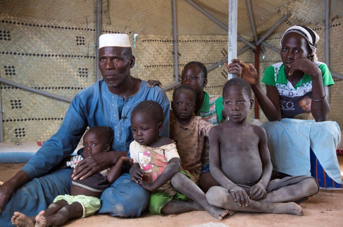 Zore Yusef y su familia en un campo de Desplazados Internos en Pissila, Burkina Faso