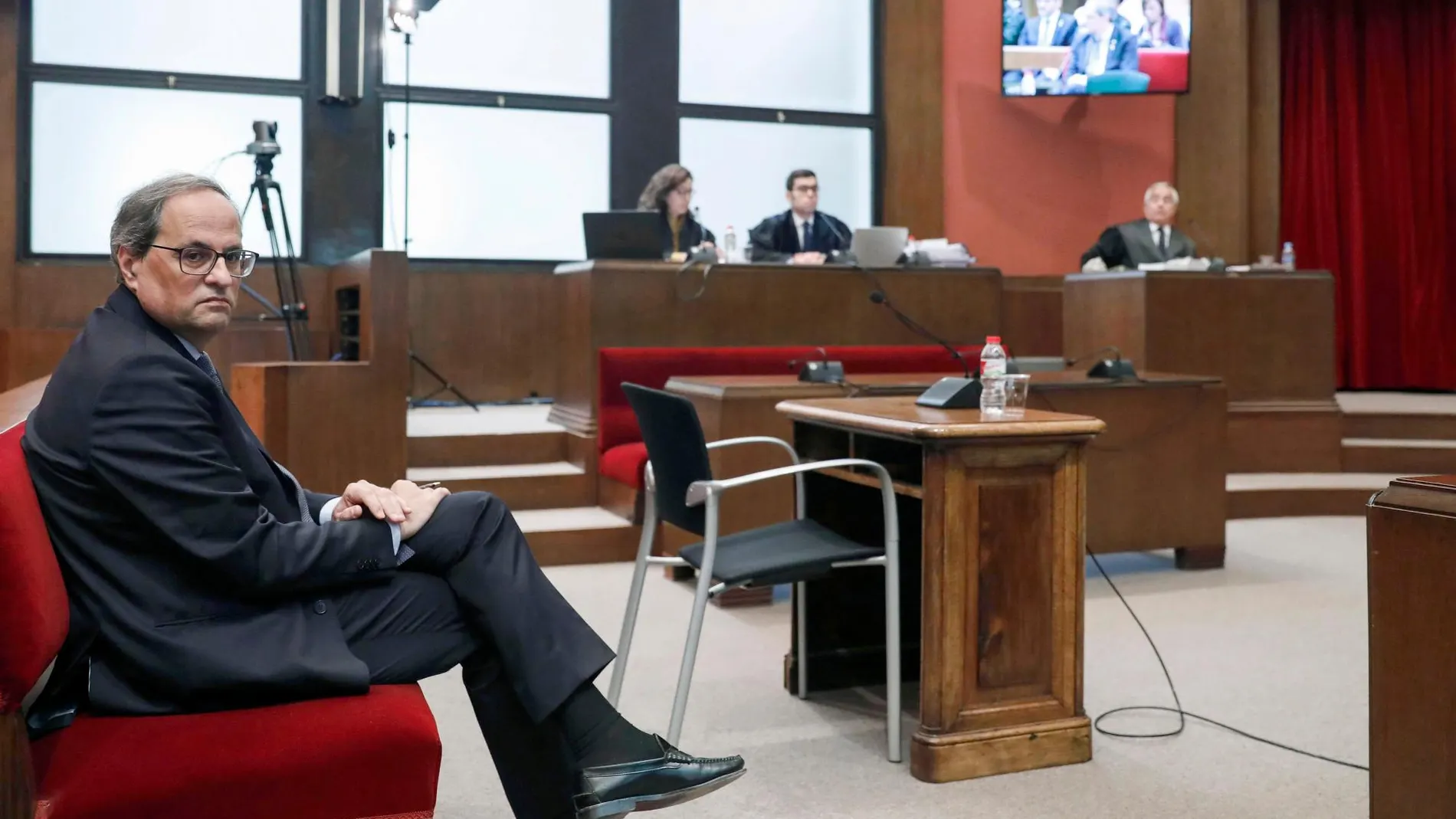 El presidente de la Generalitat de Cataluña, Quim Torra, durante el primer juicio por desobediencia