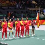 El equipo español, antes de la eliminatoria con Croacia