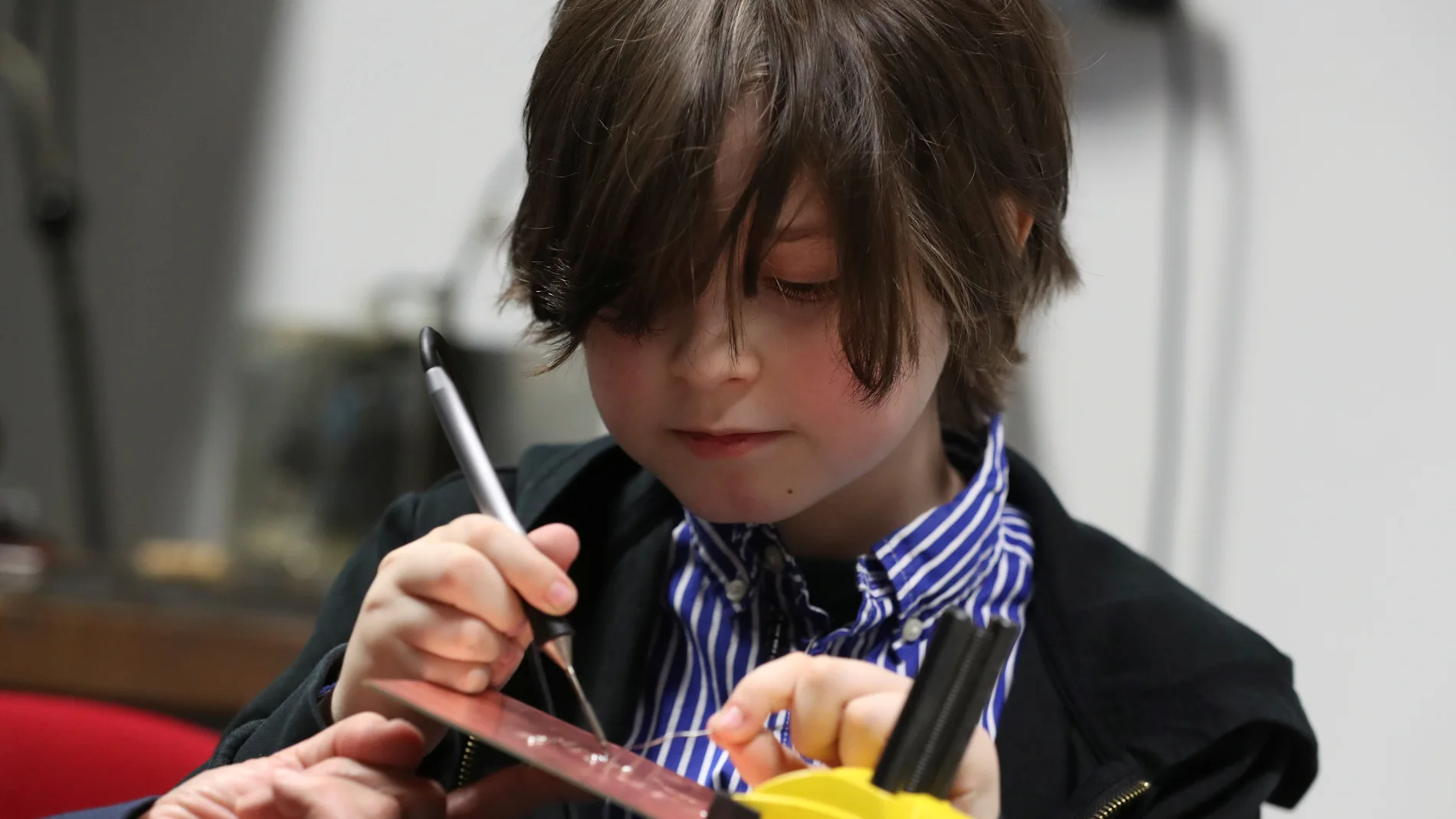 Nine-year-old Belgian student Laurent Simons at the University of Technology in Eindhoven