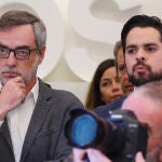 Villegas y De Páramo el día que dimitió Rivera como presidente de Cs y anunciaba su abandono de la política. Cristina Bejarano.
