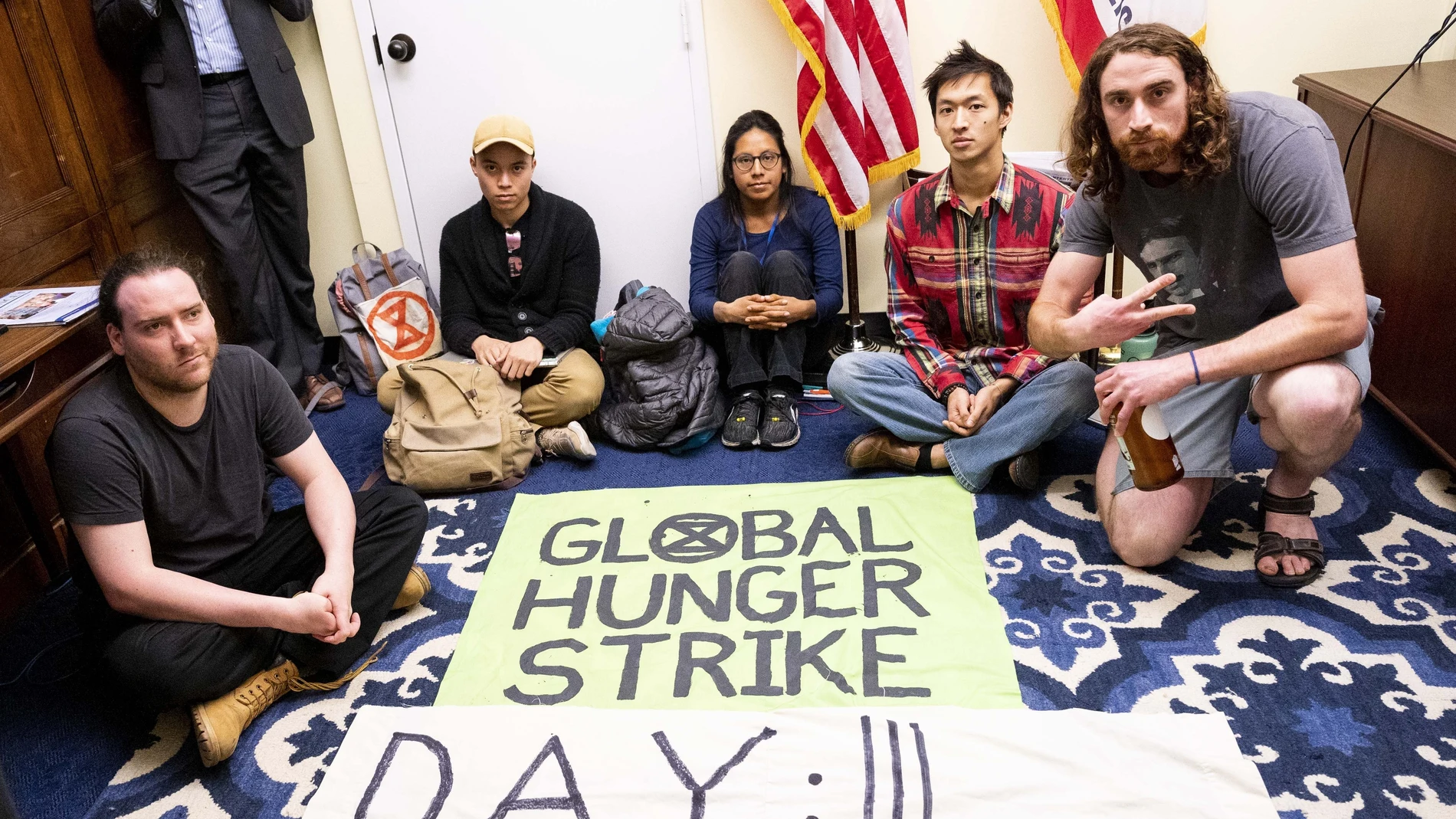 Extinction Rebellion hunger strike in Nancy Pelosi's office