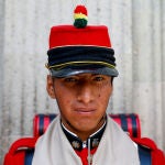 Un guardia de la presidencia de Bolivia