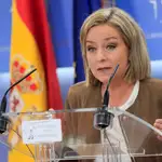 La diputada de Coalición Canaria Ana Oramas, durante la rueda de prensa celebrada hoy viernes en el Congreso