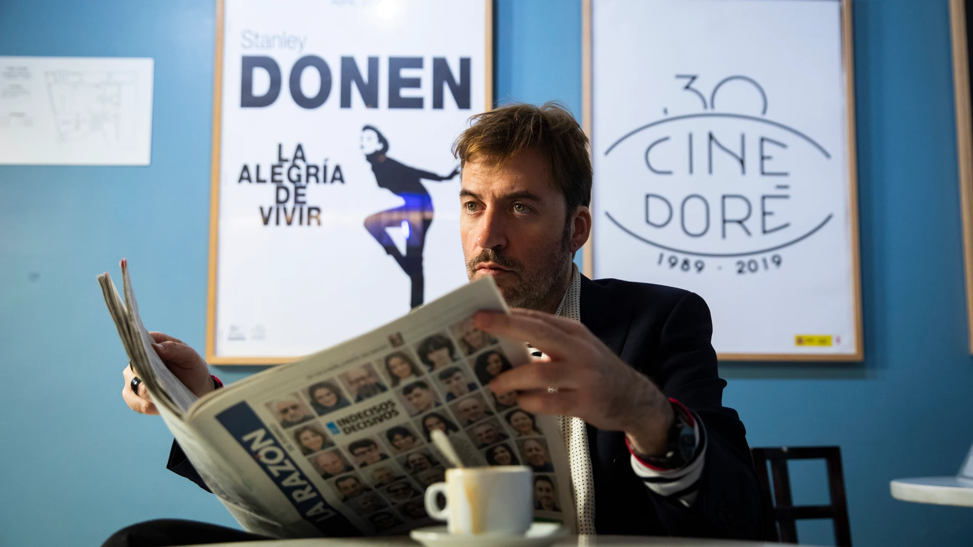 El director de cine Albert Serra en el Cine Doré con motivo de la presentación de su última película, "Liberté"
