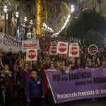 Una manifestación del Movimiento Feminista celebrada en Sevilla en noviembre del año pasado