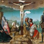 La crucifixión, de Juan de Flandes, fue realizada para el retablo mayor de la catedral de Palencia. Se encuentra hoy en el Museo del Prado