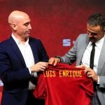 Rubiales y Luis Enrique, en su presentación como seleccionador