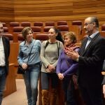 Recepción del presidente de las Cortes de Castilla y León, Luis Fuentes, a una representación de la organización agraria COAG