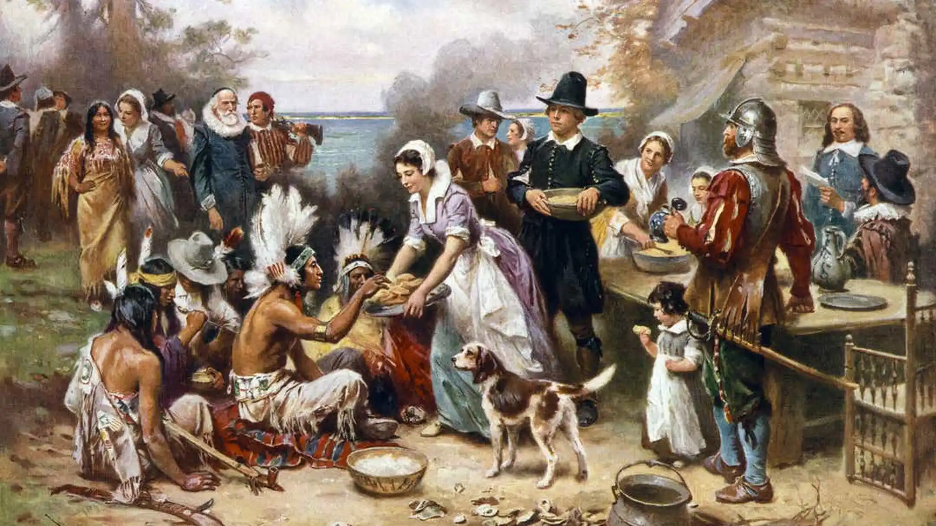 The First Thanksgiving, 1621, de Jean Leon Gerome Ferris
