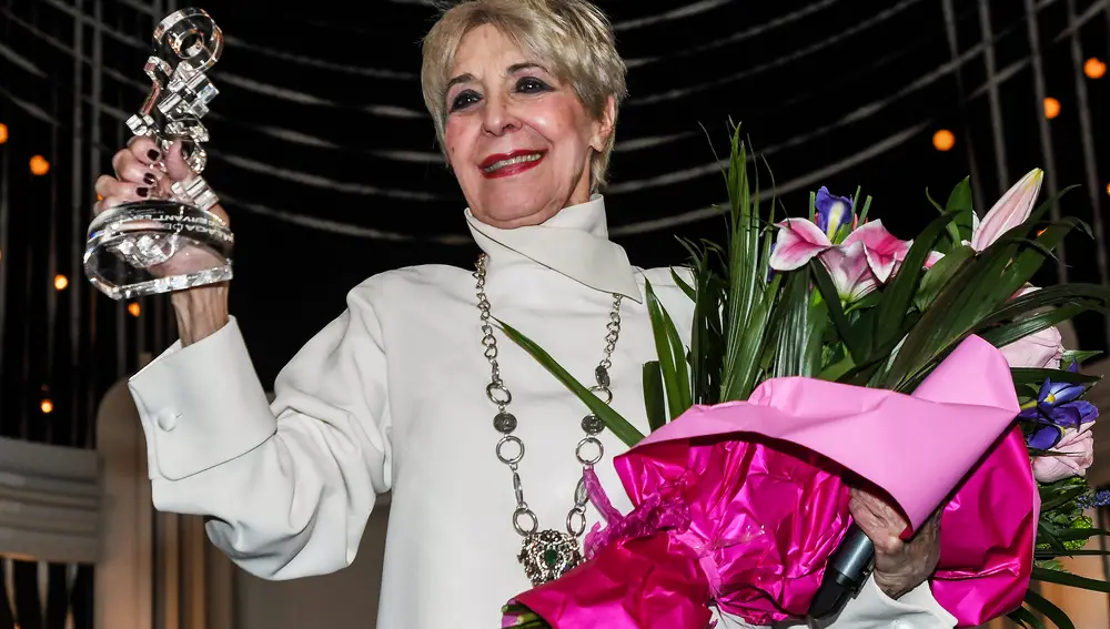 La actriz Concha Velasco durante la obra de teatro obra “El Funeral” en Málaga.