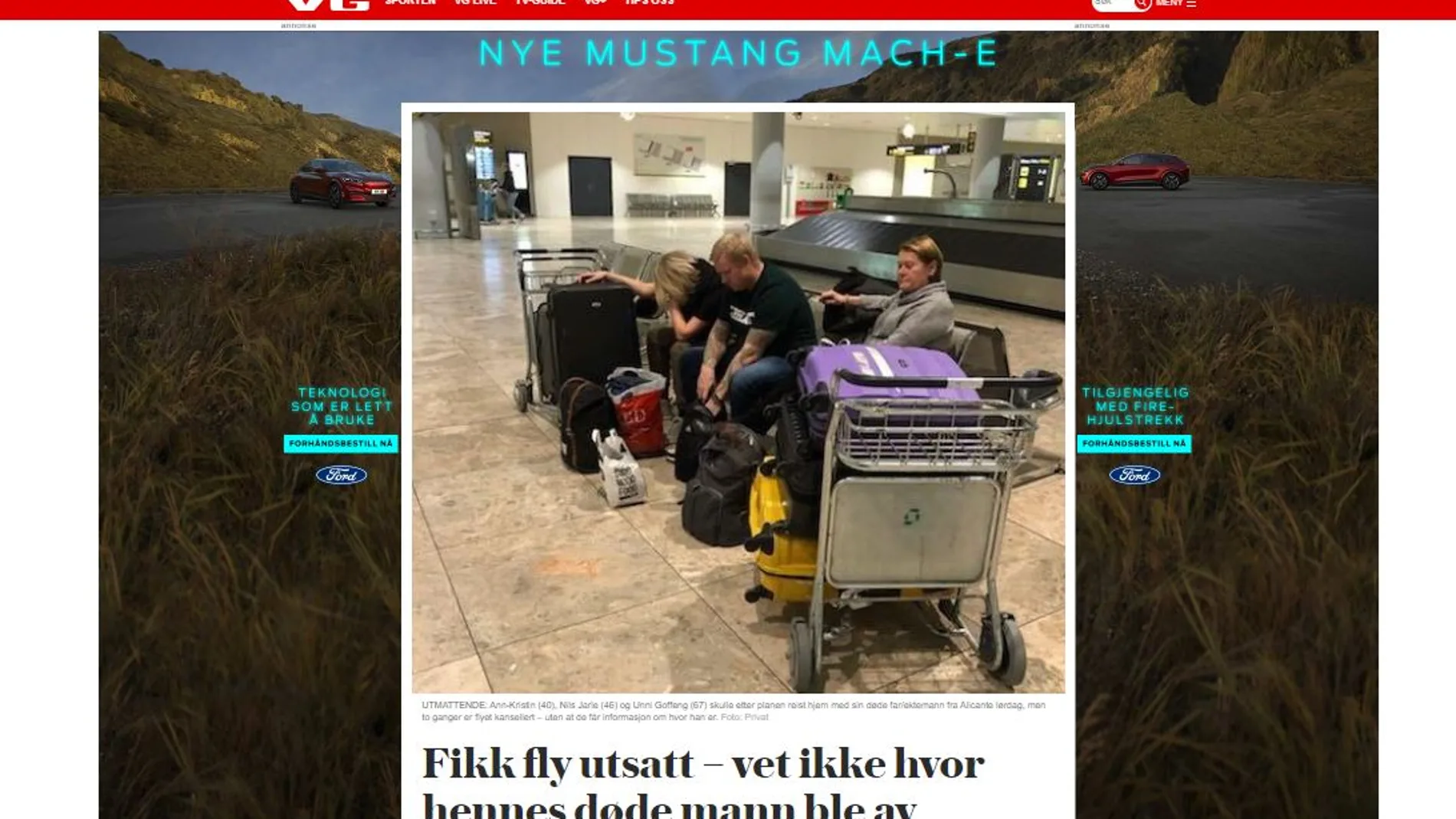 Una familia noruega busca el ataúd de su padre perdido en el aeropuerto de Alicante