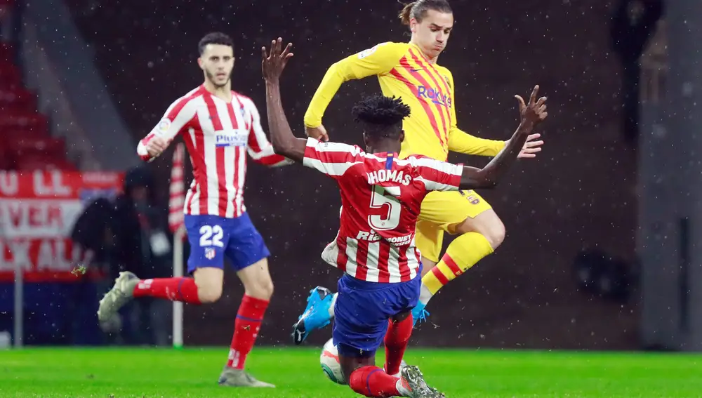 El ex-jugador del Atlético de Madrid, Antoine Griezmann, en su regreso al Wanda Metropolitano por primera vez desde su fichaje por el Barça.