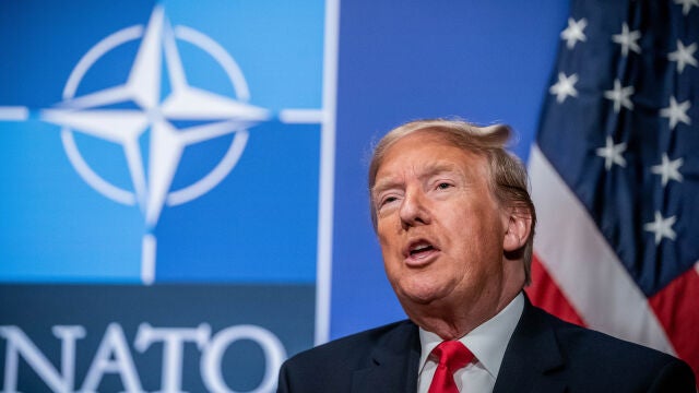 Donald Trump en un momento de la cumbre de Londres