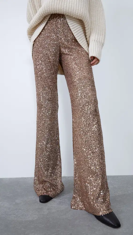 Pantalones lentejuelas Zara