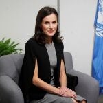 GRAF7302. MADRID, 11/12/2019.- La reina Letizia durante la reunión mantenida con el director general de la FAO, QU Dongyu este miércoles durante la Cumbre del Clima . EFE/Juan Carlos Hidalgo