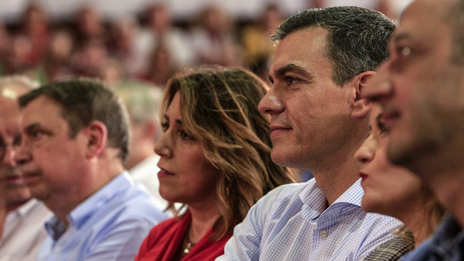 Pedro Sánchez y Susana Díaz en un acto de campaña de 2019