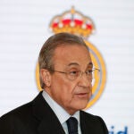 Florentino Perez, President of Real Madrid, attends during the presentation of the “Corazon Classic Match 2020” between Real Madrid Leyends and Porto FC Leyends at Santiago Bernabéu Stadium on December 12, 2019.13/12/2019 ONLY FOR USE IN SPAIN
