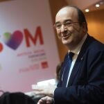 El líder del PSC, Miquel Iceta en la clausura del XIV congreso del PSC este pasado invierno.