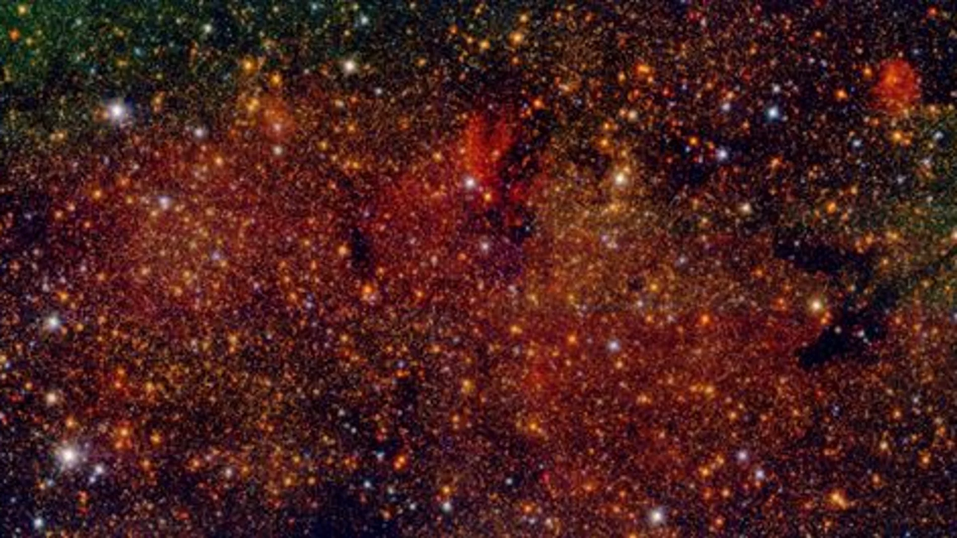 Imagen en falso color de uno de los campos estudiados por el proyecto Galacticnucleus