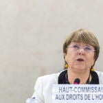 Geneva (Switzerland), 18/12/2019.- UN High Commissioner for Human Rights Michelle Bachelet speaks during an update on the situation of human rights in Venezuela, of the Human Rights Council, at the European headquarters of the United Nations in Geneva, Switzerland, 18 December 2019. (Suiza, Ginebra) EFE/EPA/MARTIAL TREZZINI