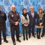 La delegada del Gobierno, Mercedes Martín, informa del operativo en Burgos acompañada por miembros de la Policía Nacional