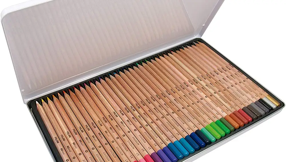 Caja metálica 36 lápices de colores con mina grande