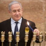 Benjamin Netanyahu el pasado domingo junto al Muro de las lamentaciones