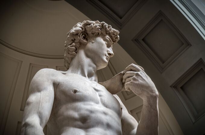 Detalle del «David» de Miguel Ángel, donde puede apreciarse la vena yugular que el artista talló en su escultura