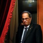 El presidente de la Generalitat, Quim Torra, llega al pleno del Parlament. EFE/Quique Garcia