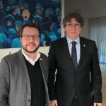 Pere Aragonès y Carles Puigdemont, en una imagen de archivo / Twitter