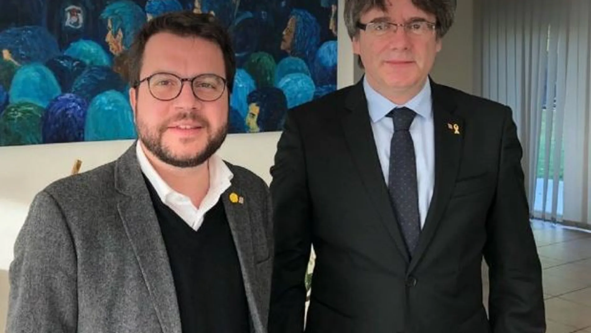 Pere Aragonès y Carles Puigdemont, en una imagen de archivo / Twitter