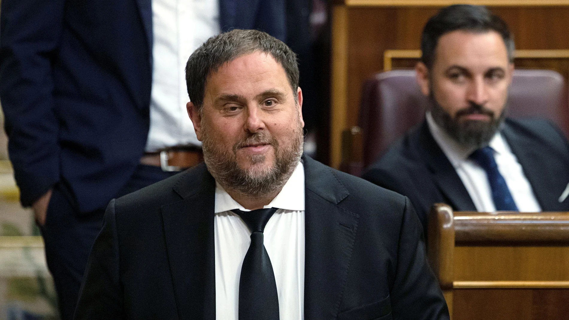 FILE PHOTO: Jailed Catalan politician Oriol Junqueras at the first session of parliament following a general election in Madrid