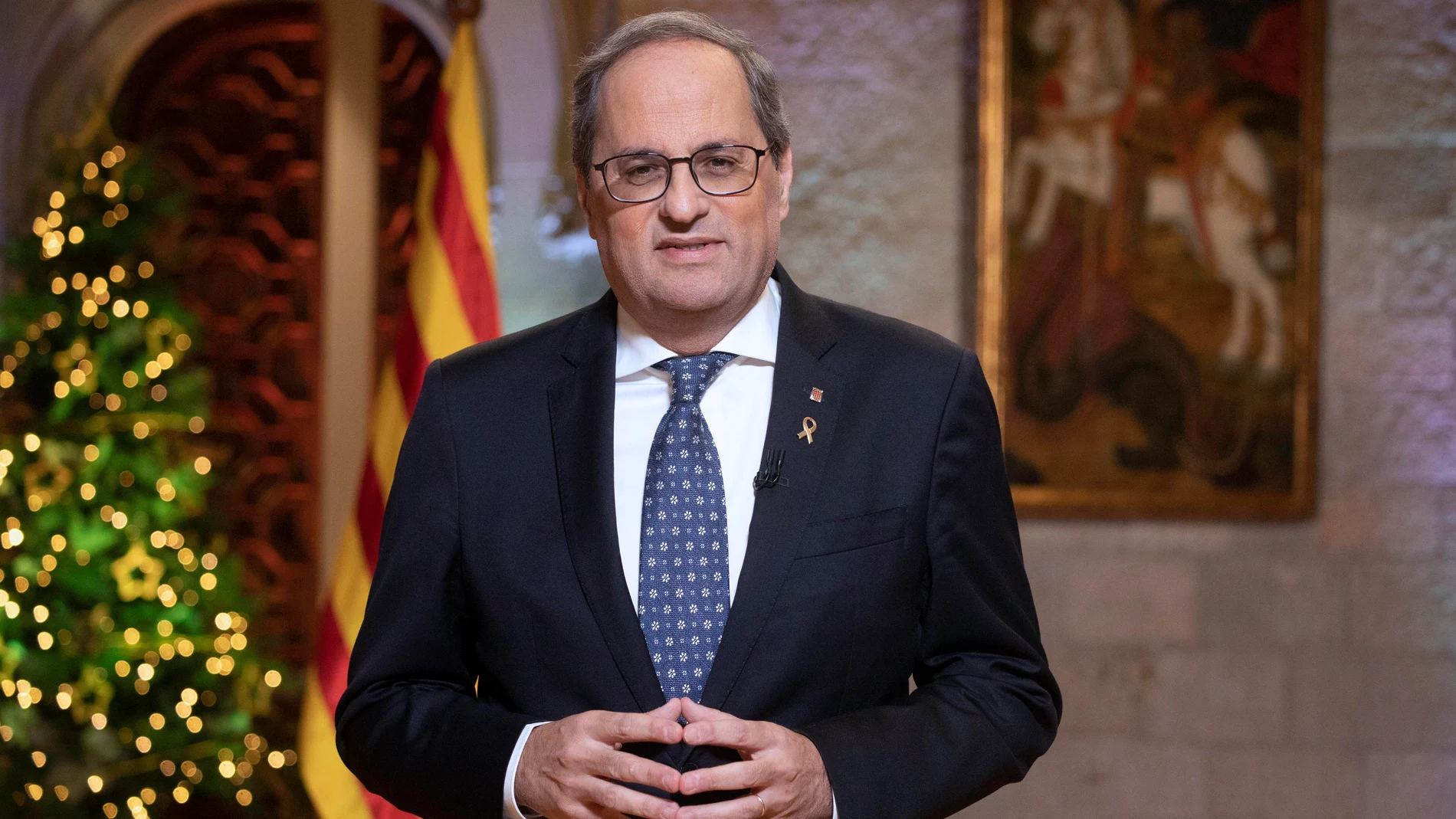 El president Quim Torra en el discurso navideño desde el Palau de la Generalitat