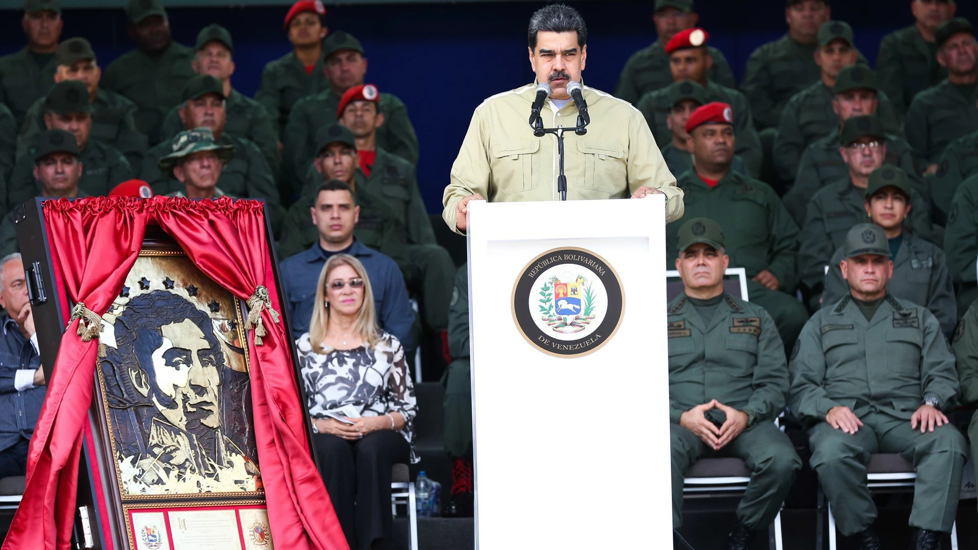 Nicolás Maduro, durante una ceremonia con las Fuerzas Armadas en Caracas
